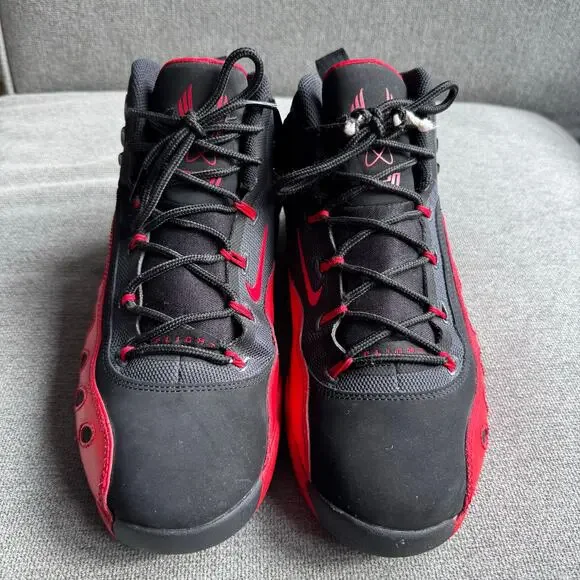 Nike Sonic Flight Black University Red Sneaker 641333-002 Mens Size 9